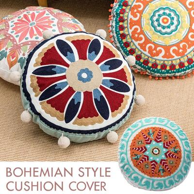 Ethnic Moroccan Style Round Throw Pillow Case Embroider Craft Unstuffed Seat Cushion Bay Window Meditation Decor Ottoman Covers