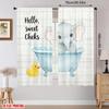 JIT 2pcs Cartoon Elephant Sheer Curtain   Design Drapes for Nursery Windows   Rod Pocket   Home Decor
