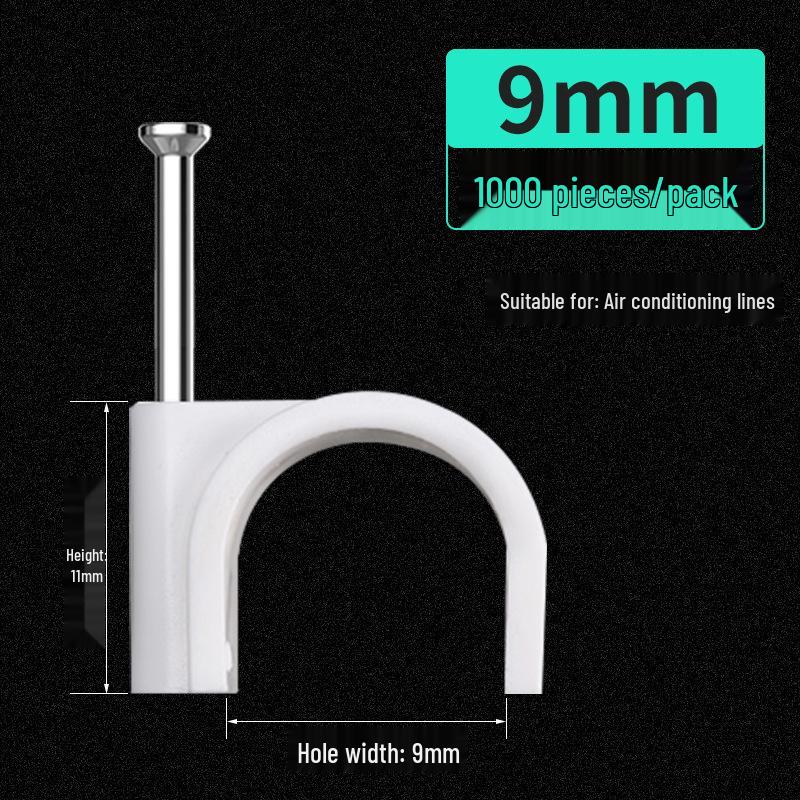 Steel Nail Round Plastic Cable Clip for Wire Management and Network Organization