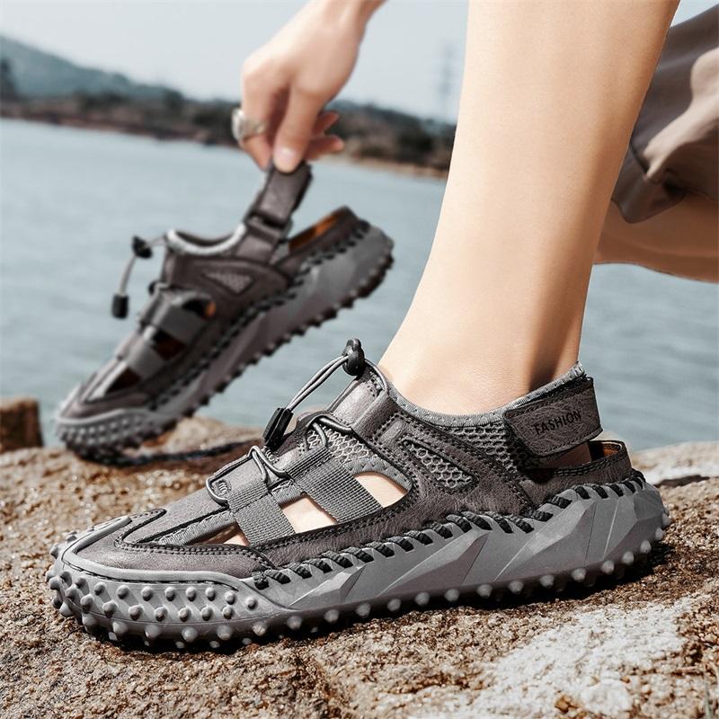 Fashion Quick Dry Wading Aqua Sandals New Trend Fashion Men's Beach Shoes Outdoor Sports Leisure Sandals Comfort Flat Slip-on Loafers