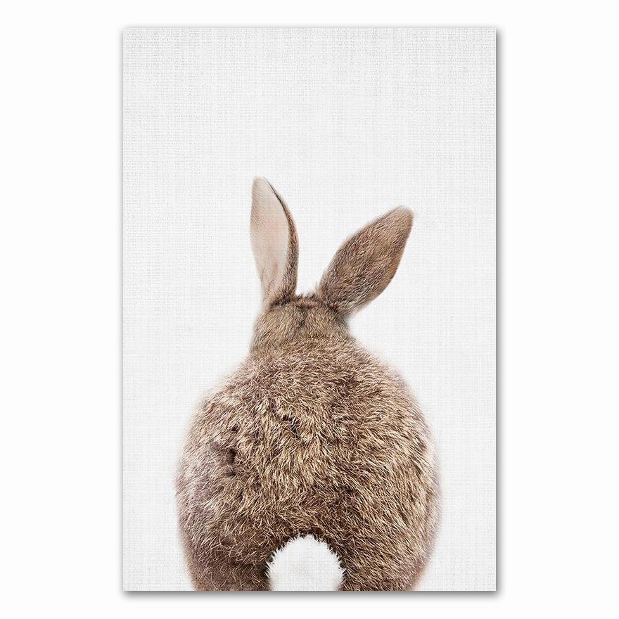 Giraffe Bunny Elephant Canvas Child Poster Nursery Wall Art Picture Print Forest Animal Painting Nordic Kid Baby Bedroom Decor