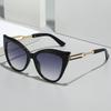  New Vintage Female Cat Eye Sunglasses For Women Men Fashion Oversized Framle Sun Glasses Gradient Shades UV400 Eyewear