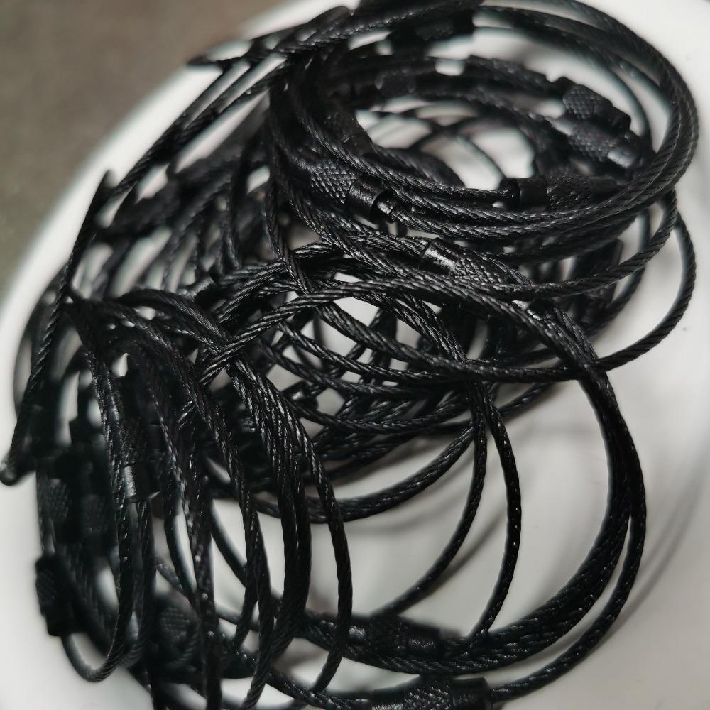 20PCS color paint wire rope 25 colors manufacturer wholesale key ring chain DIY tag cartoon key lanyard accessories