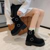 Martin Boots Women's Spring and Autumn Single Boots with Skirt British Style 2025 New Thick-soled Buckle Boots Stacking Locomotive Short Boots