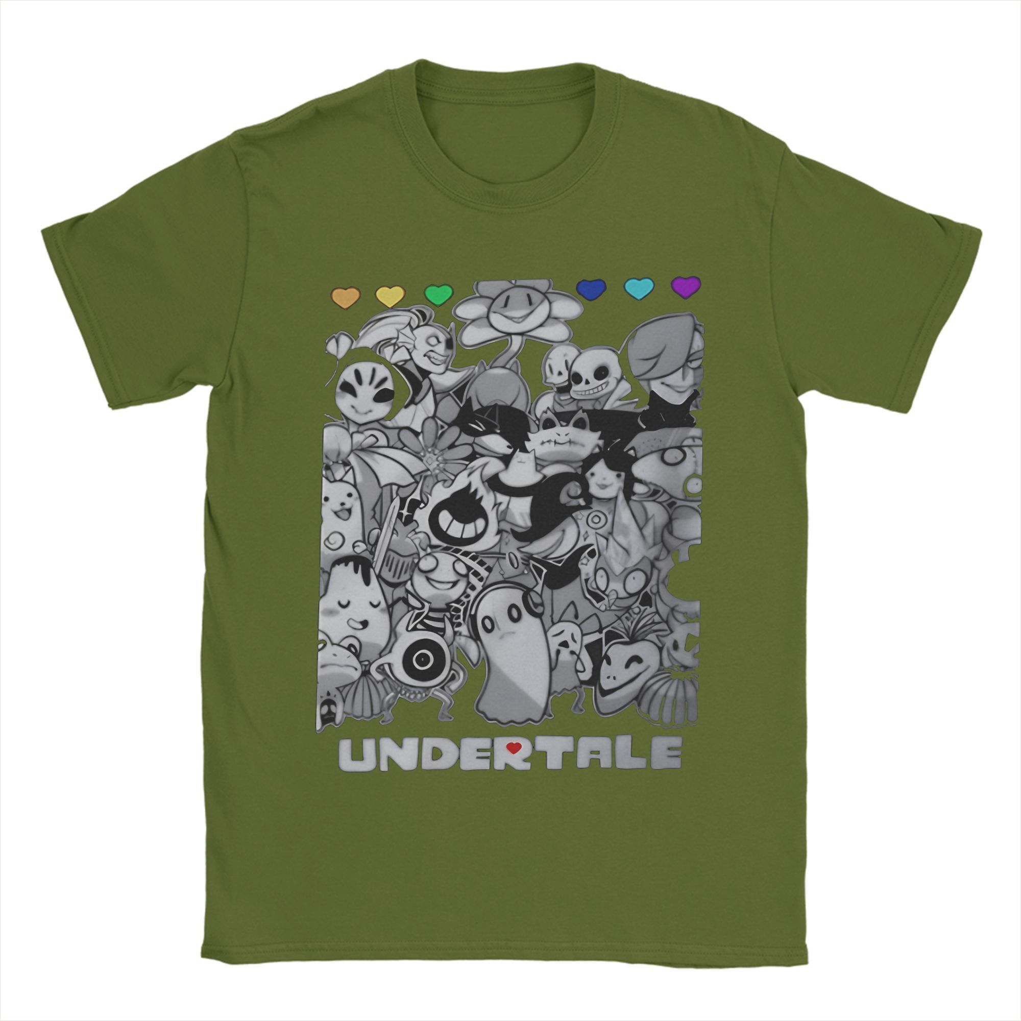 

Game Undertale T Shirts Men Cotton Humorous T-Shirts Round Neck Tee Shirt Short Sleeve Clothes Gift 4XL