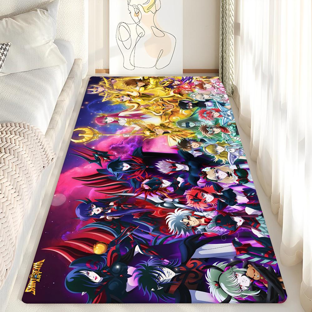 Knights of the Zodiac Cartoon Floor Mat Bathroom Mat Kids Bedroom Decoration Balcony Anti-Slip Doormat Living Room Welcome Rug