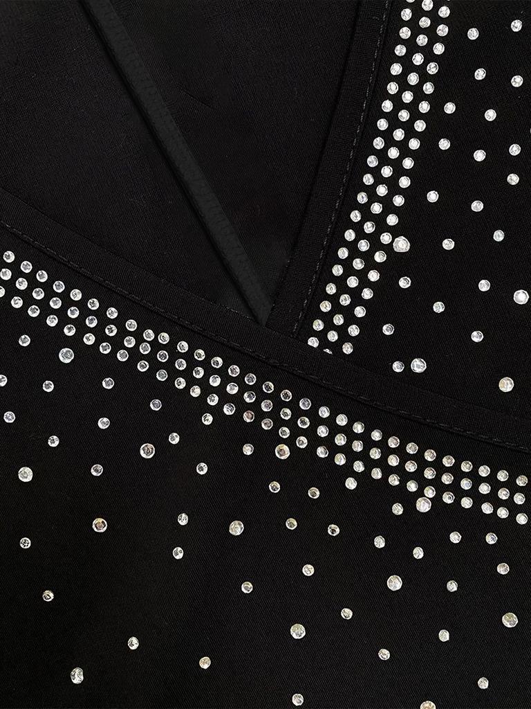 Elegant V-Neck Mesh Patchwork Bodycon Skirt - Spring/Summer 2026