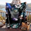 Warm Flannel Blanket Sally Face Pattern, Lightweight Comfortable Throw Blanket for Bed Sofa Use