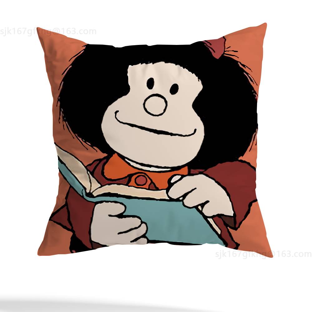 Cute M-Mafalda Pillow Case Pillow Case Living Room Sofa Cushion Cover Suitable For Home Bedroom Room Decoration