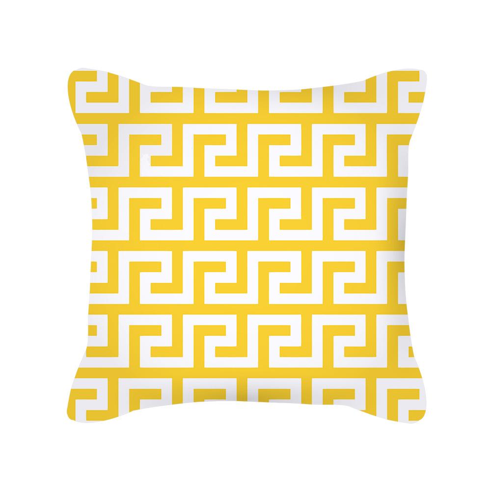 Modern Simple Geometric Pillow Nordic Style Peach Skin Bedside Cushion Cover Waist Pillow Cover New Home