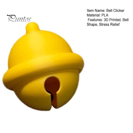 3D Printed Bell Clicker Fidget Clicker, Mini Shape Finger Anxiety Stress Relieving Pendant Relief Push Toy, Gift for Students Office Workers PLA Toy