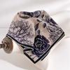Classic retro spring new 111 mulberry silk square scarf premium light luxury national style double crepe lace silk scarf women's accessories