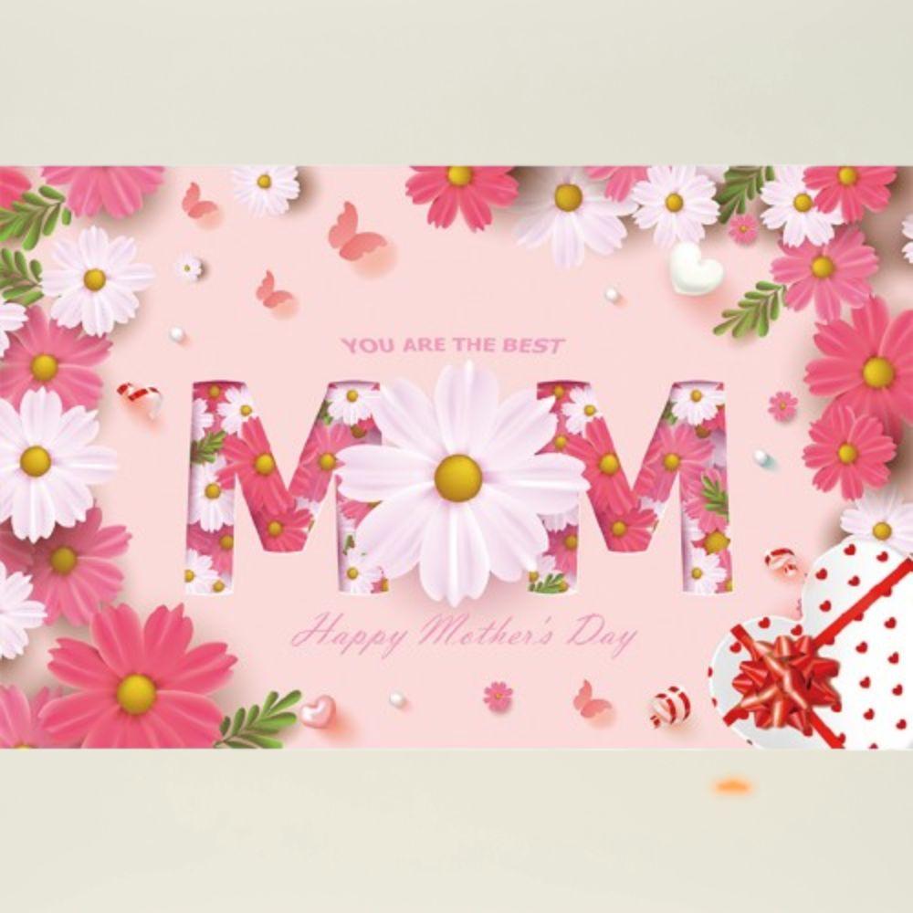 Polyester Mom Photography Backdrop Pink Flower Hanging Background  Home Party Decor