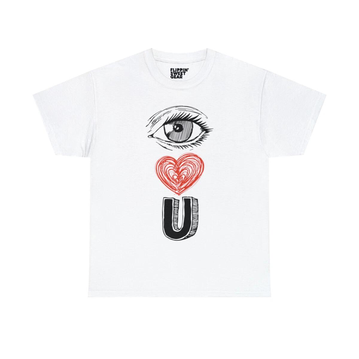 

Футболка с графическим принтом Я люблю тебя (Eye Love You) S