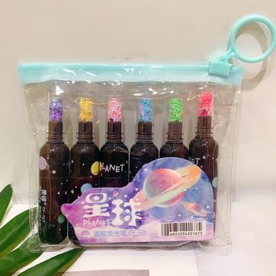 

6Pcs /Set Wine Bottle Drawing Highlighter Marker Pen Writing Tool Fluorecent Pen 6pcs