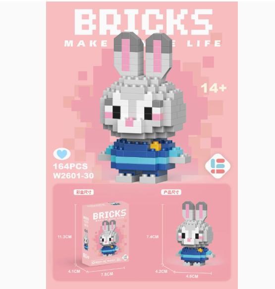 Anime Princess Building Blocks Stitch Mickey Mouse Mini Action Toy Figures Blocks Toys Bricks Assemble Toys Kids Gifts
