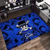 Red Pirate Skull Cross Swords Area Rug, Shanks Comic Collage Print Non Slip Floor Carpet for Living Room Bedroom Decor