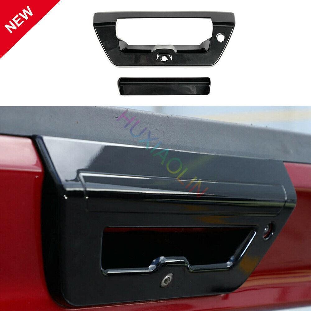 For Ford F150 2015-2019 Black 2pcs Tailgate Door Handle Cover Trim Decor Bezel