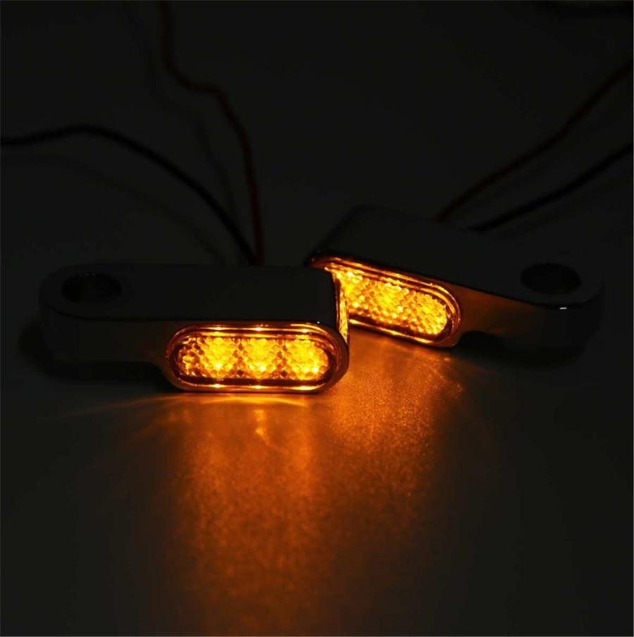 2x Universal 8mm Aluminum Smoke Mini LED Motorcycle Turn Signal Indicators Blinker Lights