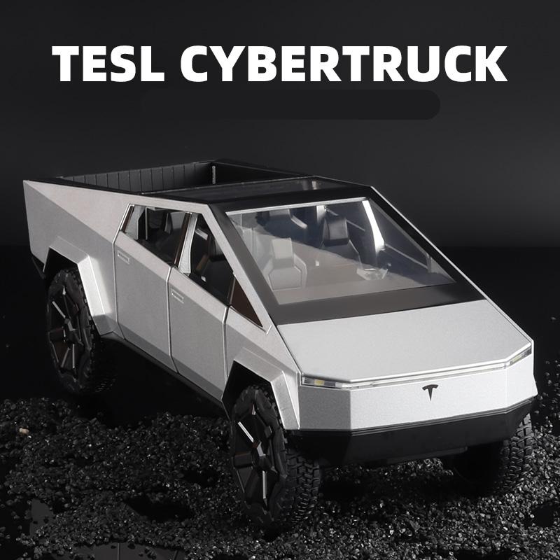 1/32 Tesla Truck Cyber Juguete Camioneta Pick-up Modelo de Camión de Aleación Coche de Metal Fundido a Presión Vehículos Todoterreno Modelo de Coche Sonido Luz Coche Regalos para Niños