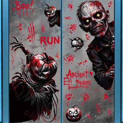 Haunted House Window Decals Weatherproof Instant Spooky Window Makeover for Windows Mirrors Decor