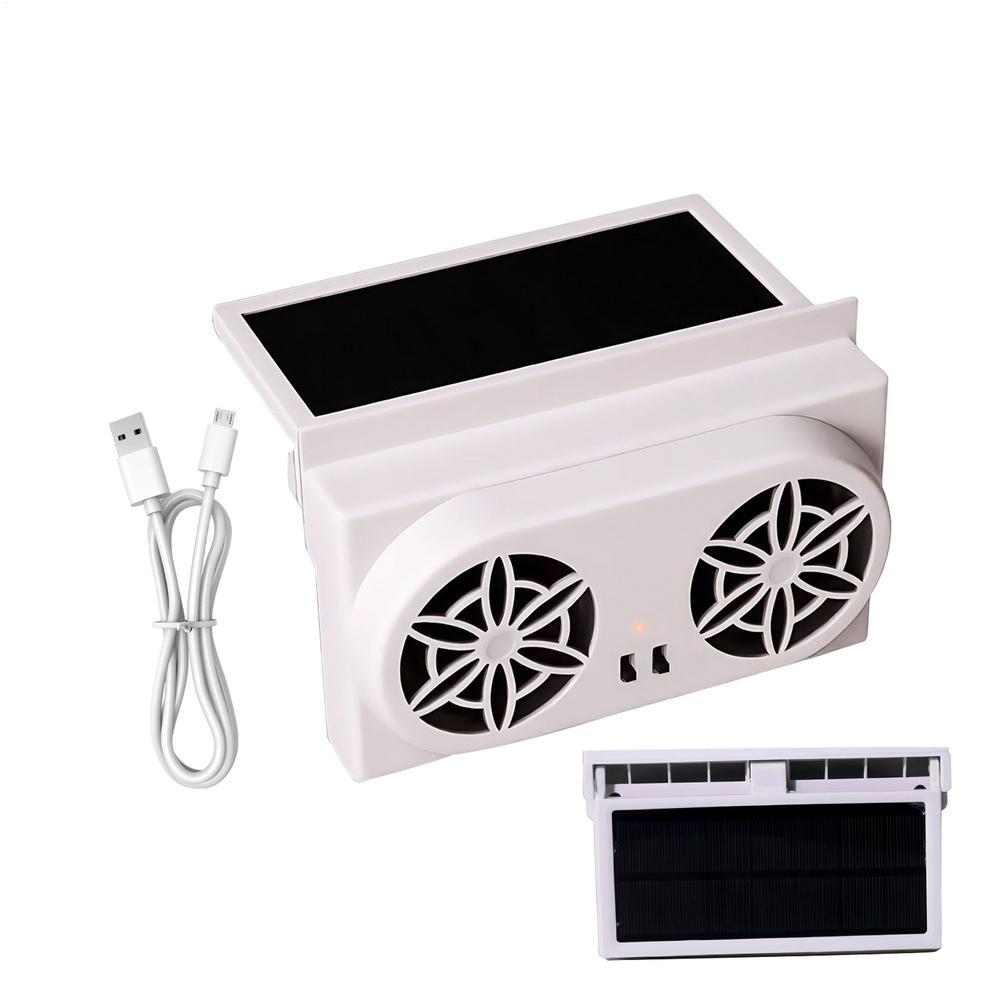 Car Solar Powered Exhaust Fan Energy Saving Car Exhaust Ventilation Fan Electric Cooling Rechargeable Ventilator For Travel