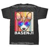 Basenji Dog Art T-Shirt Novelty Gift Cotton Short Sleeve Oversized Funny T Shirt Graphic Harajuku Vintage Unisex