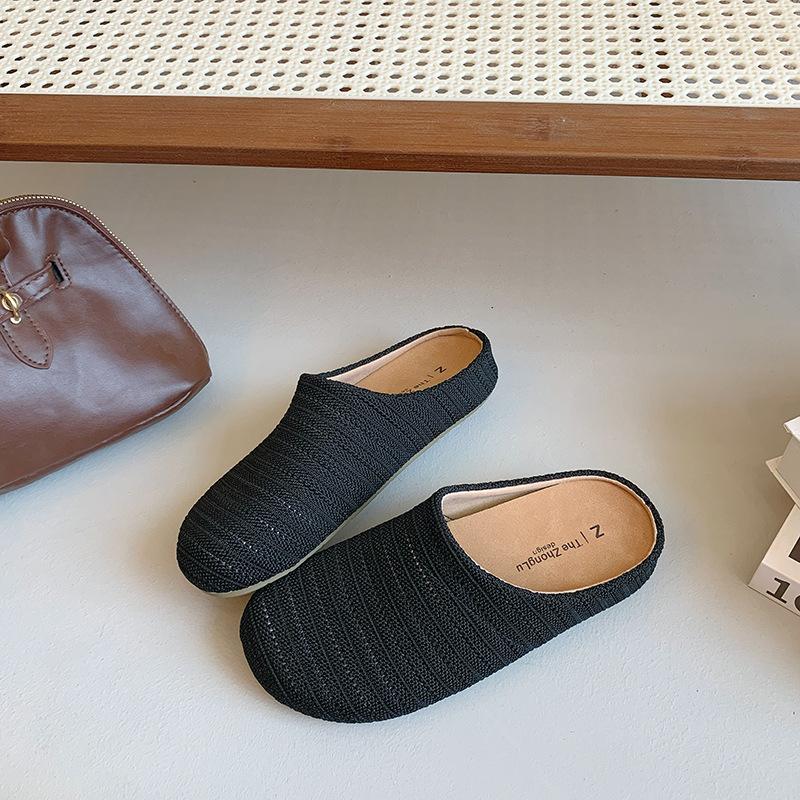 

Богемные женские туфли на толстой подошве для весенне-летних каникул, туфли-лодочки с закрытым носком и туфли-шлепанцы 35 чёрный