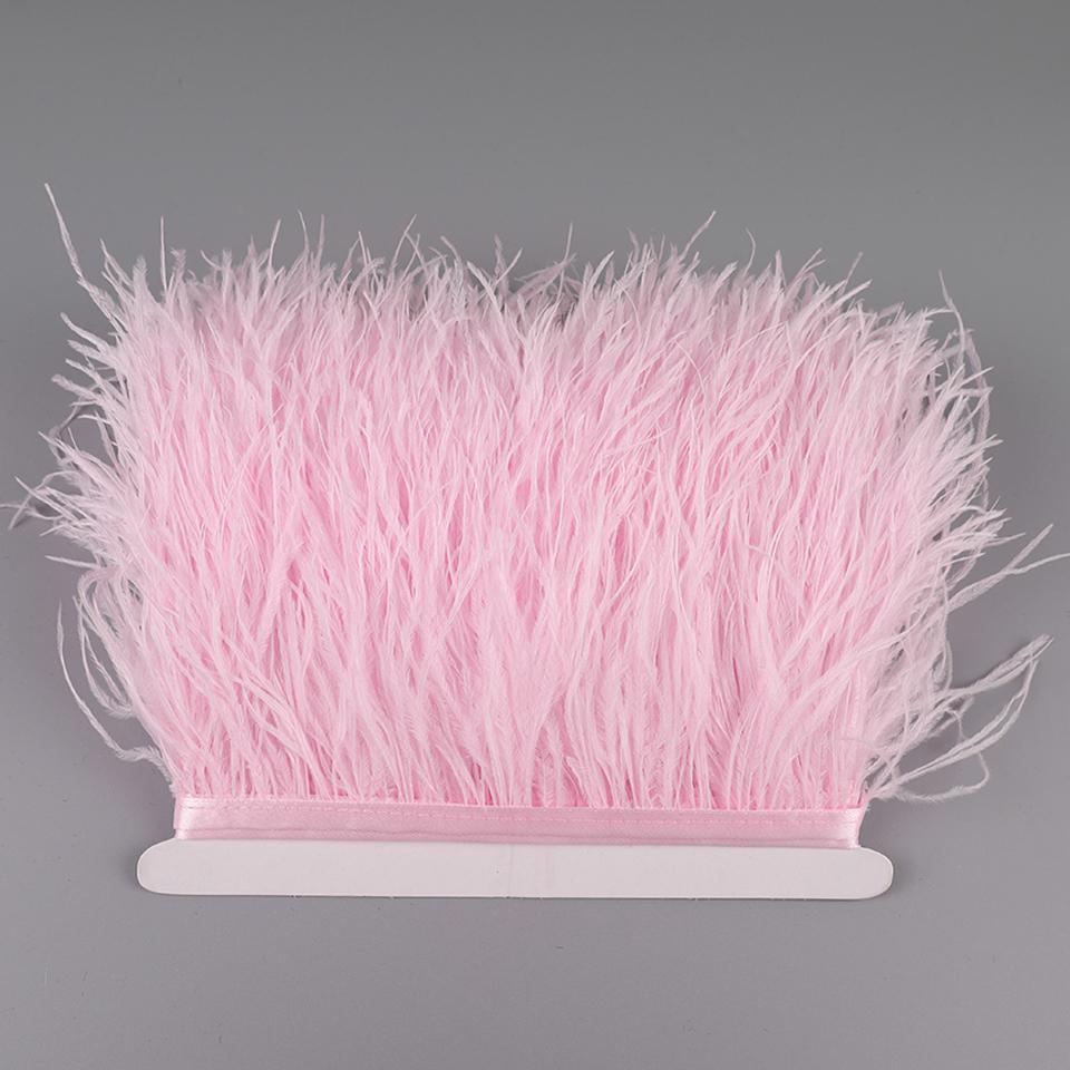 2M Pštrosí peří na stuze pro vyšívání šití do šatů ozdobné peří na pásce třásně pro oblečení