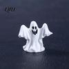 Outdoor Halloween Decoration 3Pcs Mini Resin Figurines, Miniature Pumpkin Ghost Grim Reaper Cake Topper Figure Castle Statue for Spooky Fairy Garden,