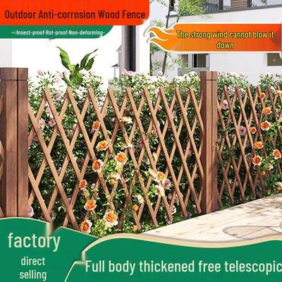 Retractable Outdoor Anti-corrosion Wooden Fence for Garden and Courtyard