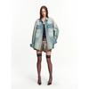 Women's Leather-Feel Coated Denim Jacket