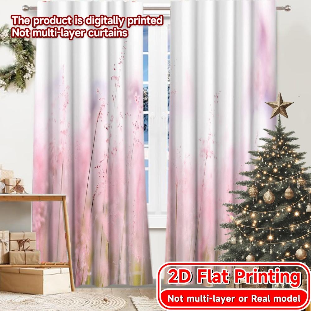 

2pcs, 2D FLAT PRINTING Curtains (Without Rod) Pink Meadow Halloween Festival Fashion Curtains Polyester Curtains All Seasons 52.50 × 116.00 cm 2 pcs