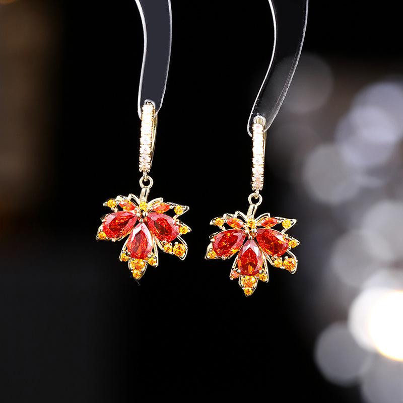 925 Silver Needle Flower Crystal Earrings, Korean Style High-End Zircon Studs, Sweet Dopamine Design for Women