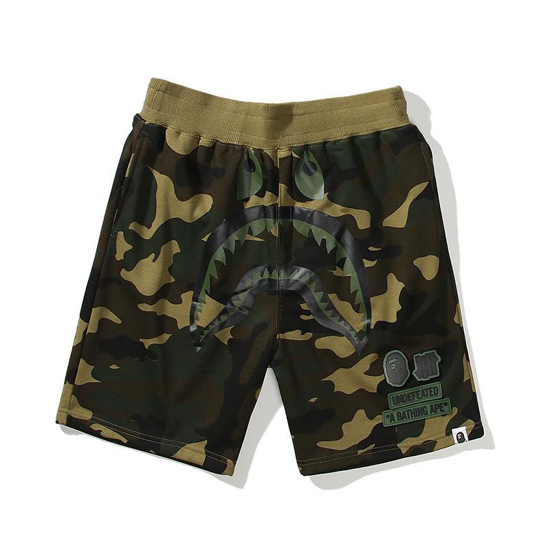 Pantaloncini Casual Bape Shark Camo da Uomo Estivi da Spiaggia Board Shorts a 5 Tasche Pantaloncini da Campo Streetwear