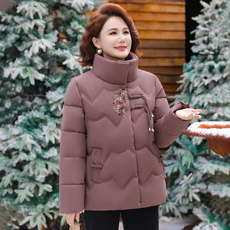

Winter new down padded clothes women s jacket padded jacket winter clothes short thickened warm padded clothes 5XL [recommended 150-80kg]