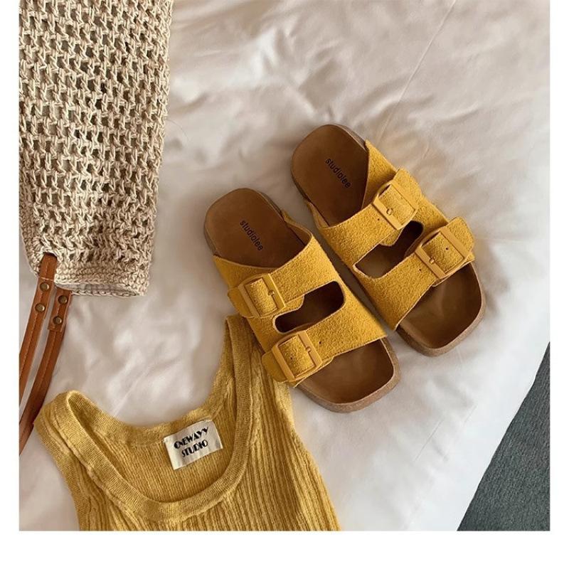 

Da Mimi shoes retro buckle with casual platform slippers women s sandals summer 40 жёлтый