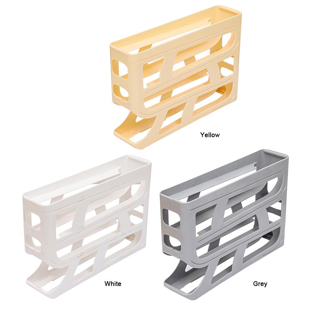4 Layers Refrigerator Egg Dispenser Space-Saving Automatic Scrolling Egg Rack Refrigerator Egg Storage Box for Fridge Countertop