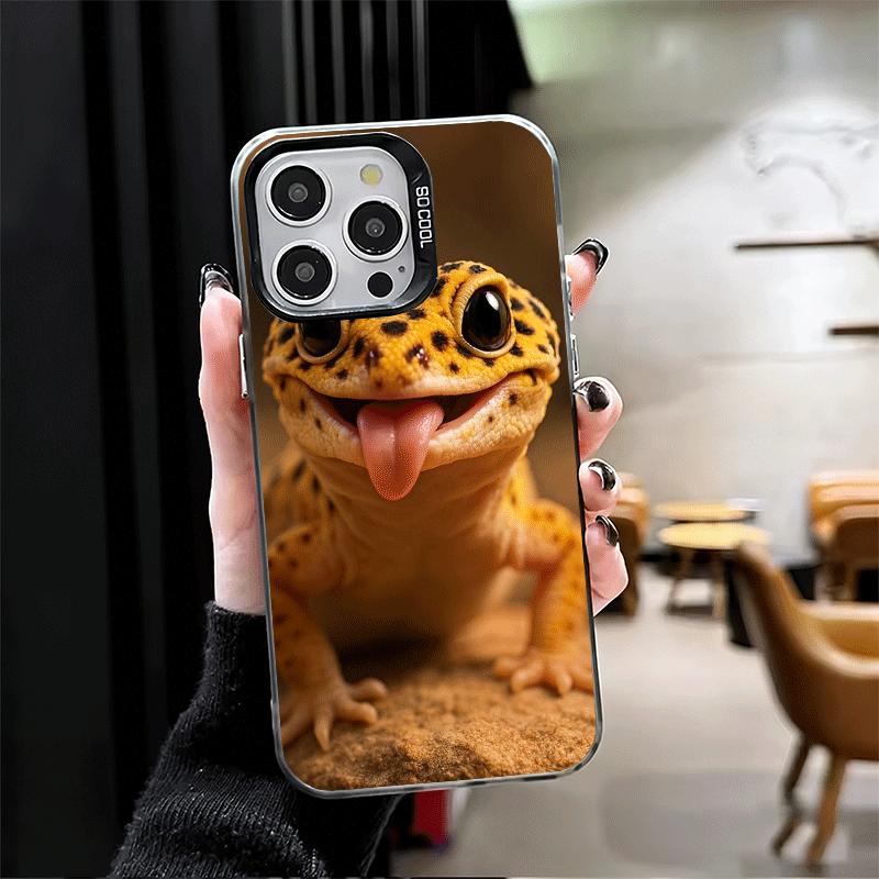 Lizards Geckos Cute Pet Soft Phone Case for iPhone 15 16 17 Pro Max 17Air 16E 14 Plus 13 12 Mini Shockproof Cover Back Shell