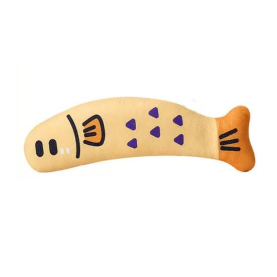 

Plush Fish Cat Toy Natural Catnip Soft Self Play Exercise Toy Interactive Chew Kicker Kitten Toy for Indoor Cats жёлтый