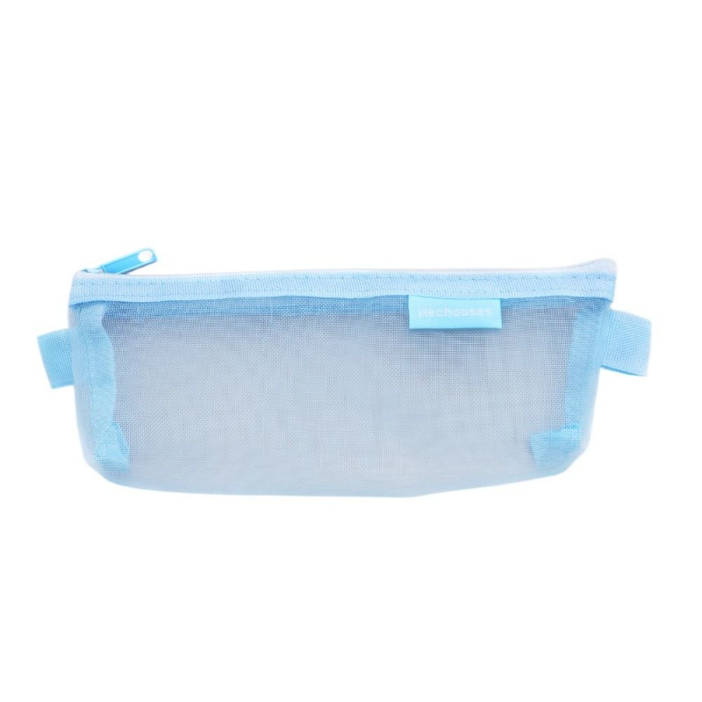 Candy Color Transparent Pencile Bag Simple Mini Mesh Storage Bag Clear Mesh Makeup Bag Outdoor