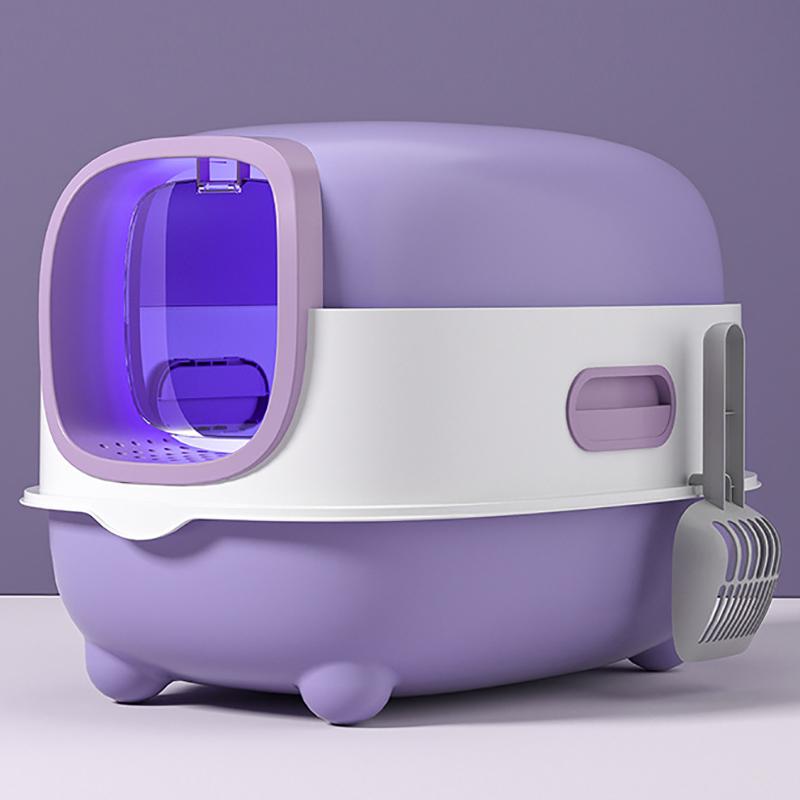 Geschlossene Katzentoilette, spritzwassergeschützt, geruchsisolierend, doppelt verwendbar, faltbares Design, bietet Platz für Katzen mit einem Gewicht von weniger als T