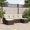 VidaXL Garden Lounge Set with Cushions 6 Pcs, Patio Sofas, Patio Furniture Set, Outdoor Furniture, Brown 3220522