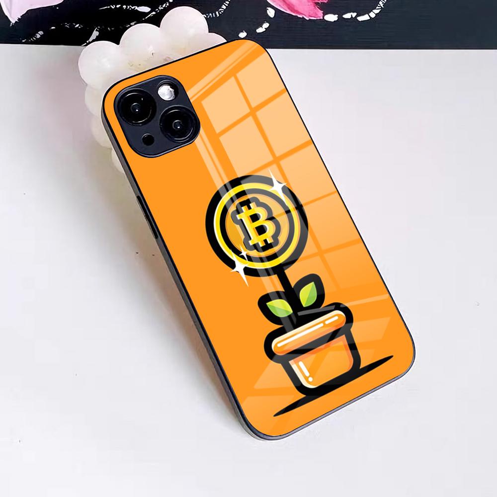 Bitcoin Cryptocurrency Btc Phone Case For IPhone 17 Pro Max 16 15 14 Pro Max 13 11 X Xs Xr 8 7Plus Glass Cover
