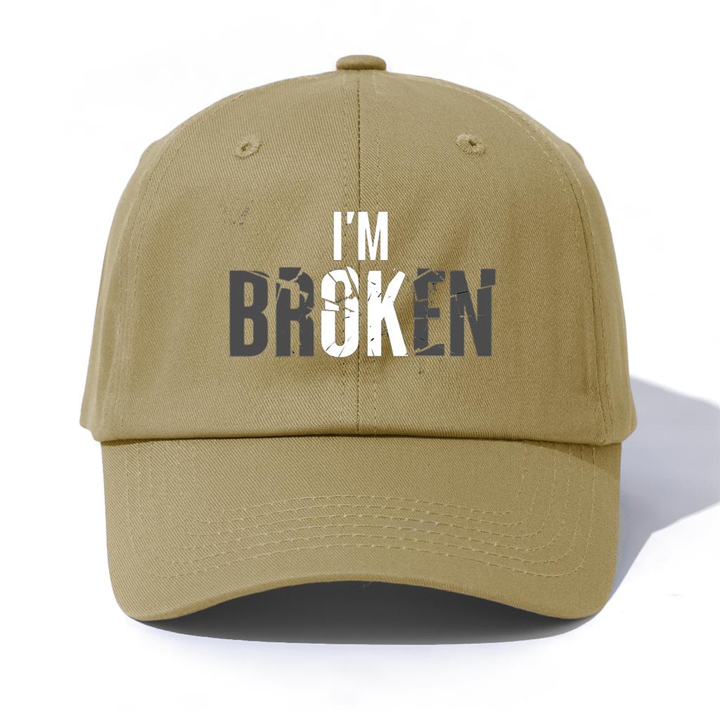 1pc IM OK Print Baseball Cap for AdultsMinimalist Retro Style Casual Soft Adjustable Dad HatPerfect As Gift