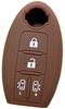 [IKT] Silicone Cover for Nissan Cars Intelligent Key 4 Buttons Brown / New Serena