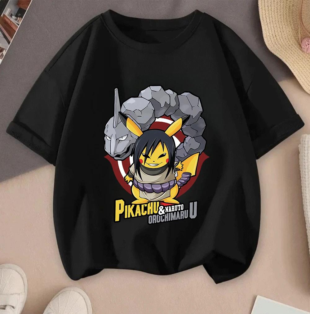 2026 Summer Boys Girls Pikachu Cartoon Short Sleeve Casual Versatile Hot Selling Tops 100