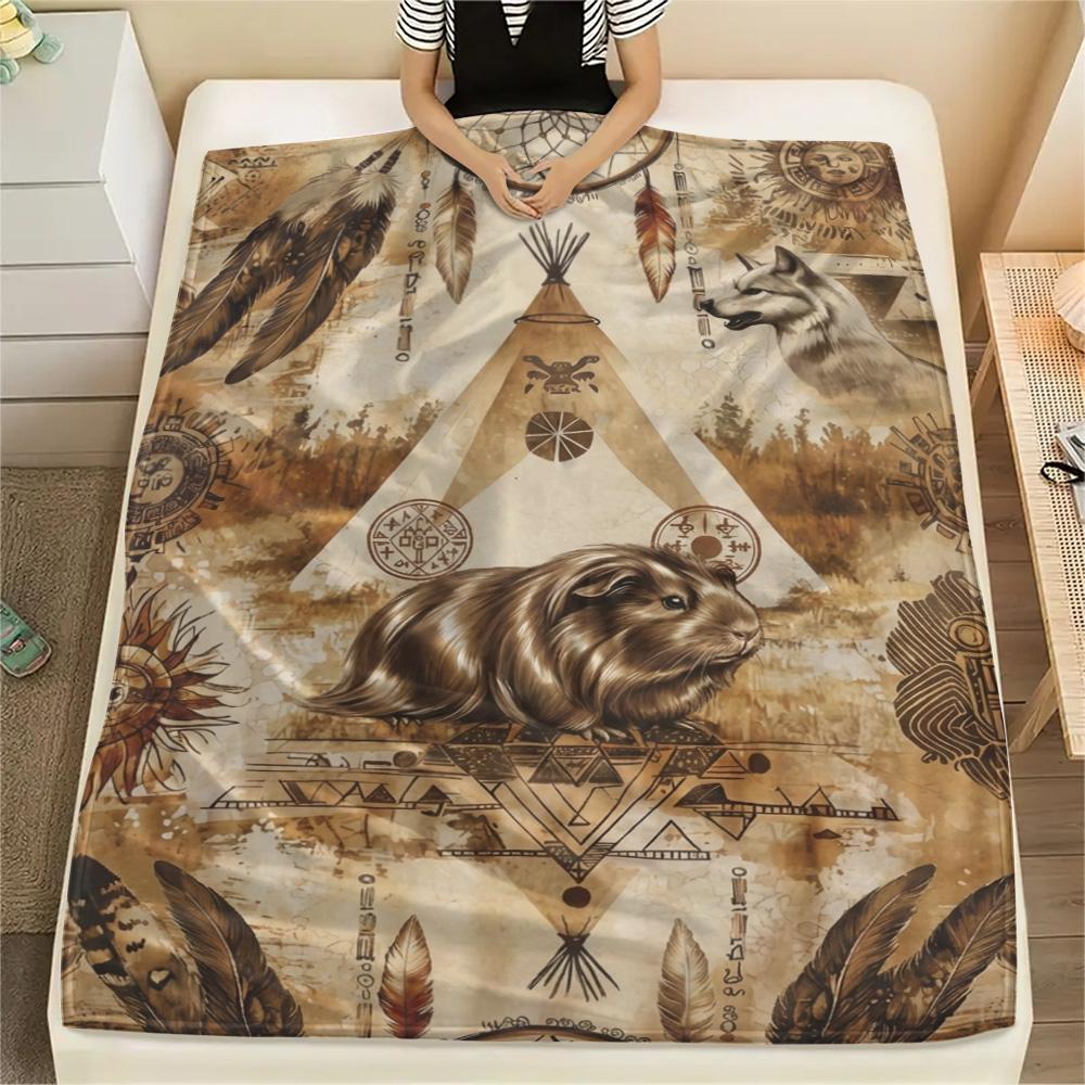 1PC Wild animals Print FlAannel Blanket, High quality Comfortable for All Seasons, Home Decor, Warmth and Comfort