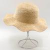 Summer New Wavy Edge Raffia Big Eaves Hat Summer Sun Protection Sunshade Raffia Straw Hat Travel Beach Straw Hat