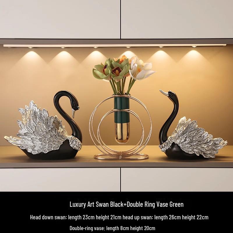 Swan Wine Rack Ornament - Elegant Display for Living Room or Dining Cabinet